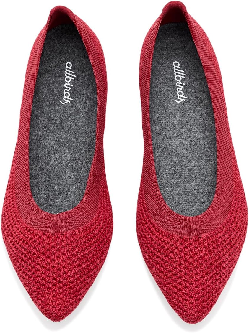 Allbirds Women's Breezer Point Ballet Flat, Warm Red (Dark Cocoa Sole), 9