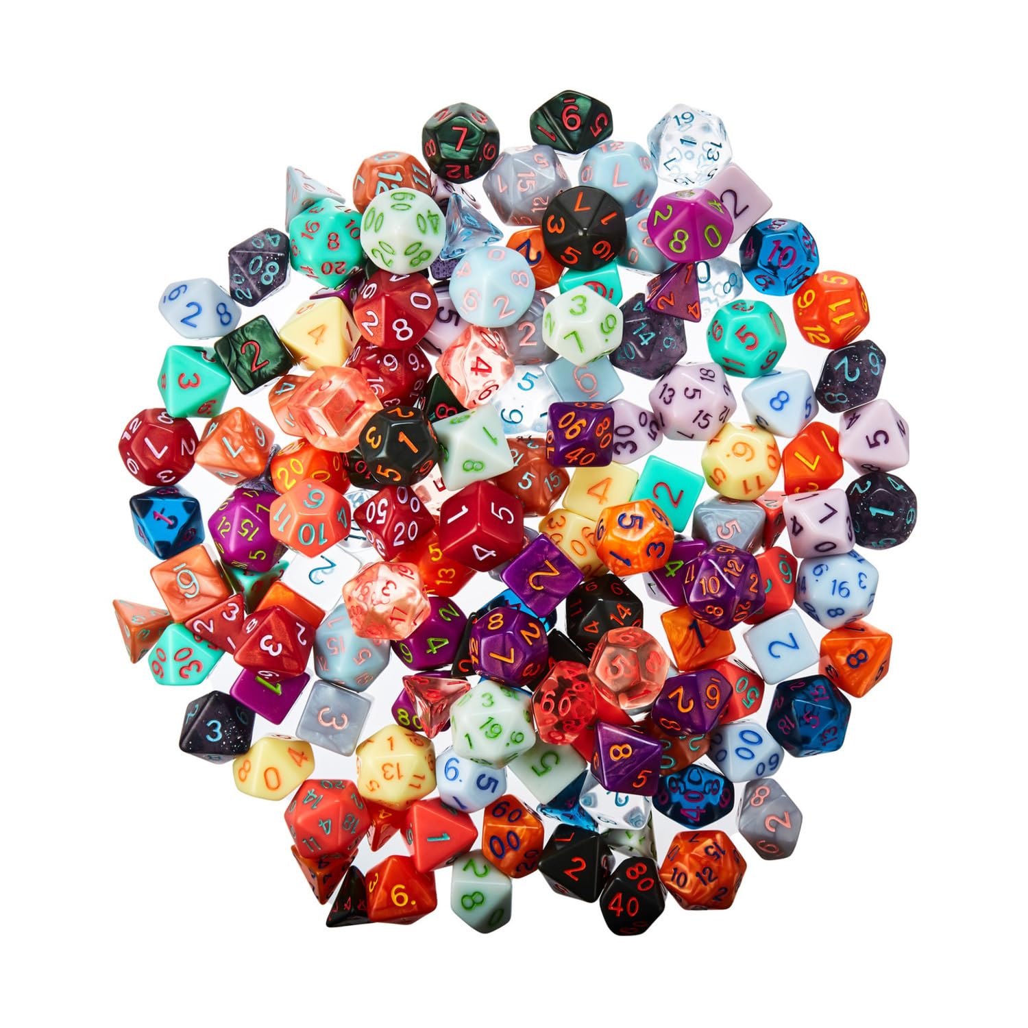 Dados de juego de rol para Dnd, 7 piezas de dados poliédricos con color negro