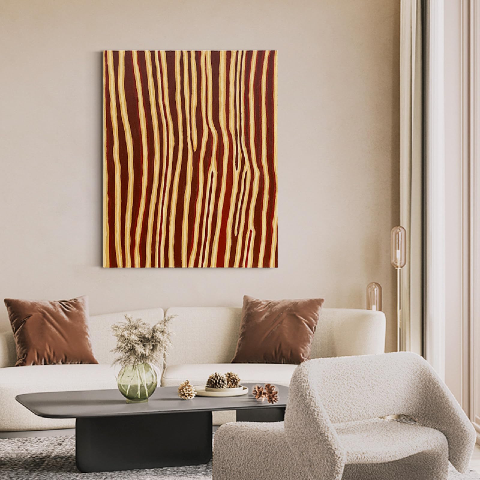 Peinture à l'huile sur toile abstraite pour créer une ambiance chaleureuse