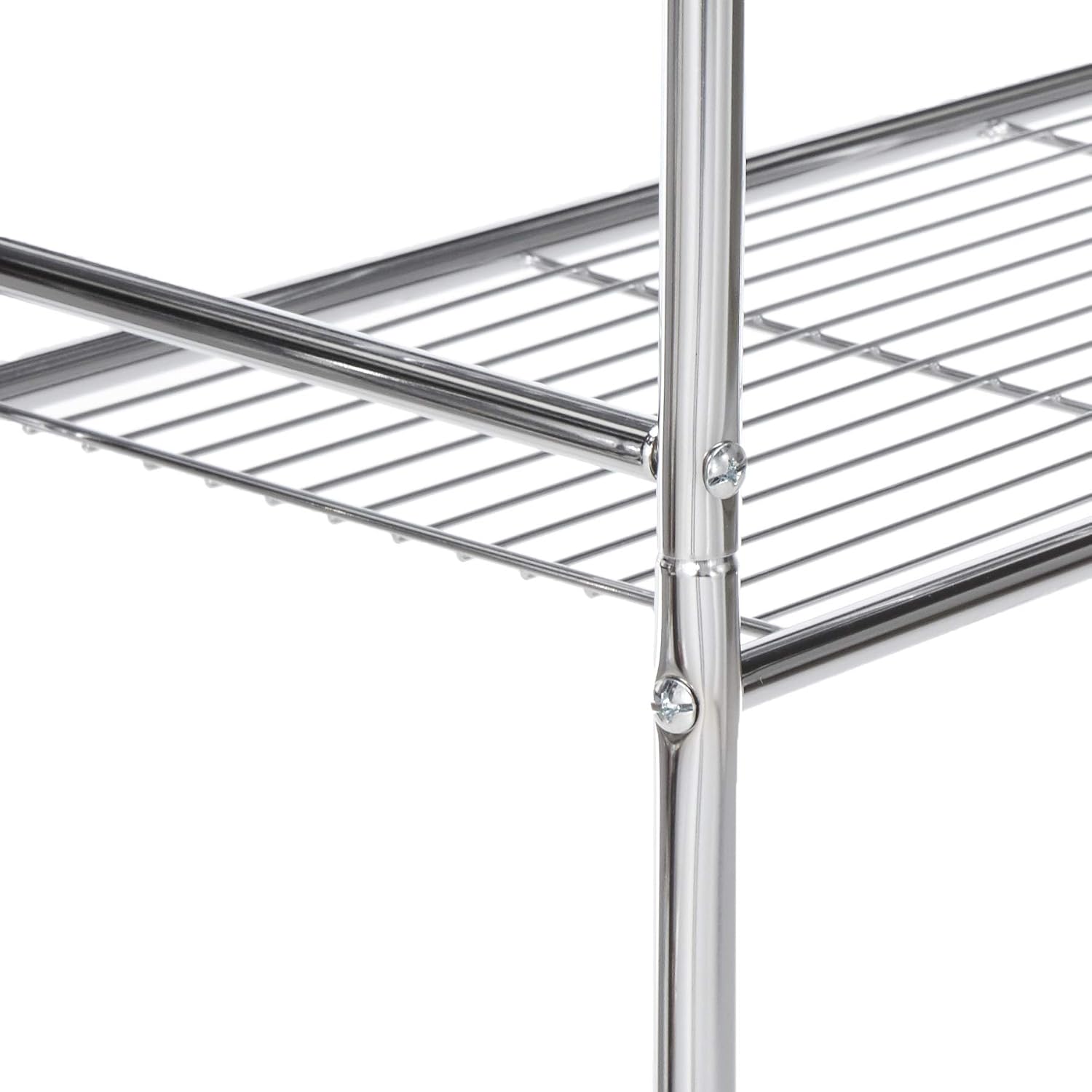 Honey-Can-Do BTH-05079 3-Tier Metal Bathroom Shelf Space Saver, 9.45 x 22.83 x 59.84, Chrome