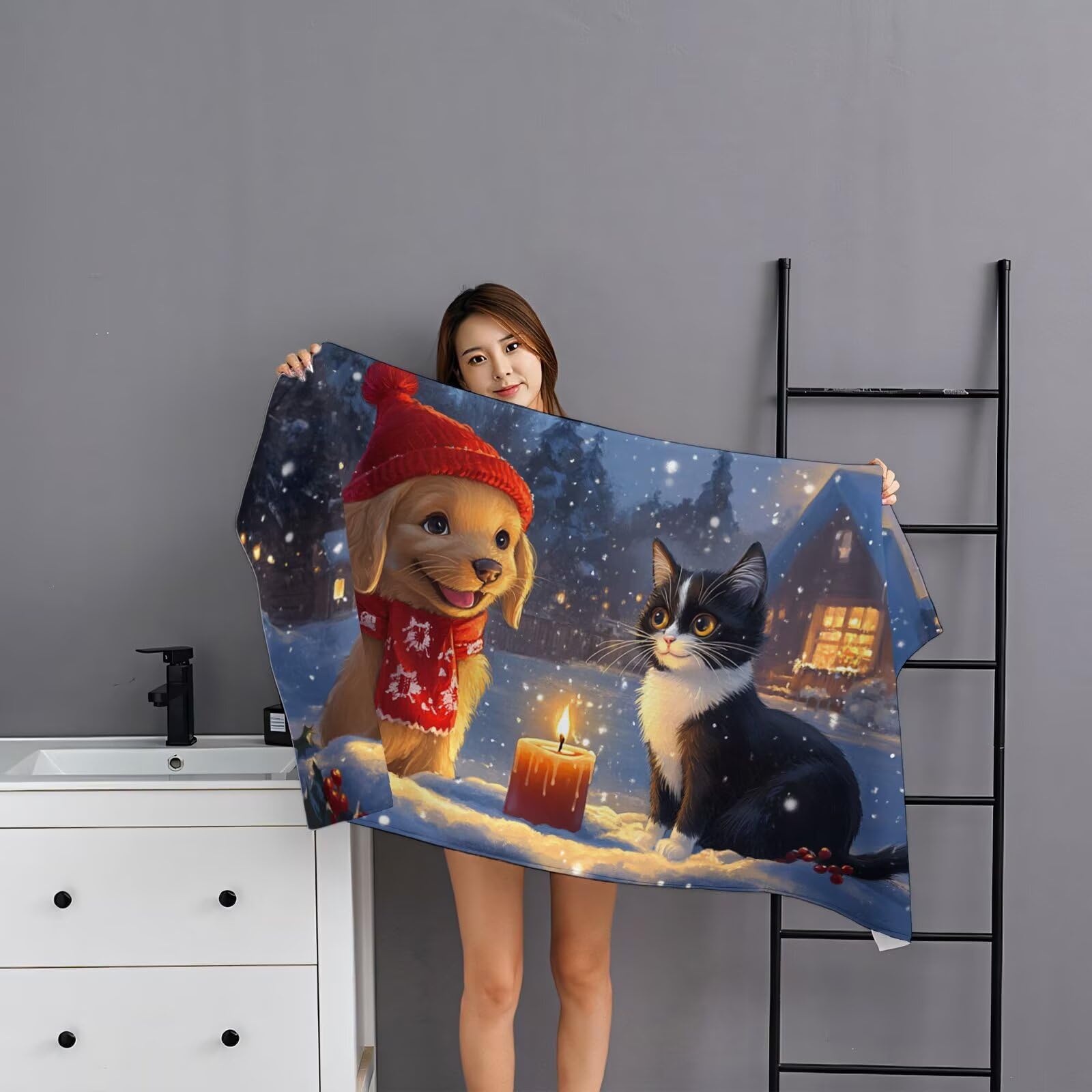 2 szt., bardzo duże 100 x 220 cm, świąteczny szybkoschnący ręcznik z mikrofibry, bez piasku i plażowy, lekki podróżny, kompaktowy ręcznik kempingowy z torbą do przechowywania, chłonny, dla kobiet