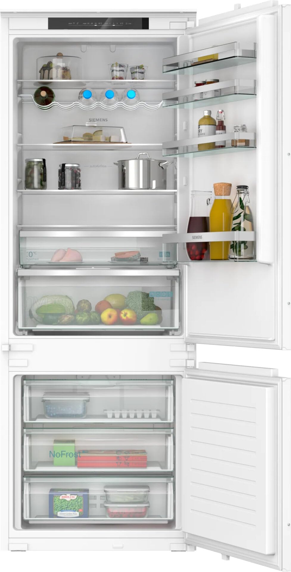 SIEMENS KB96NVSE0 - Frigorifero combinato, installazione incasso, 383 litri, no frost, classe energetica F