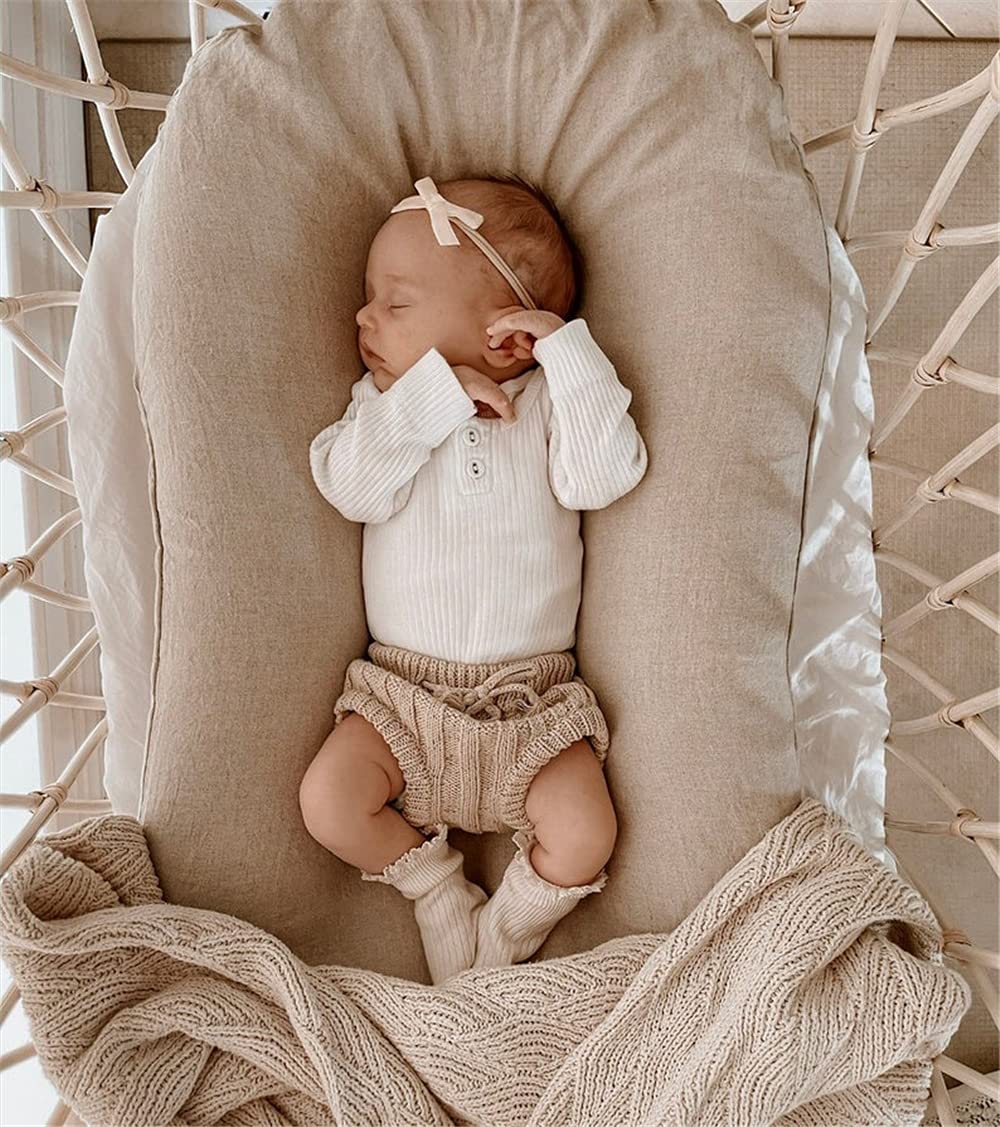 Baby Bow Nylon Headband for Newborn Infant Toddler Baby Girls Hair Bow Elastic Band Accessories (Beige/Pop) - Image 3