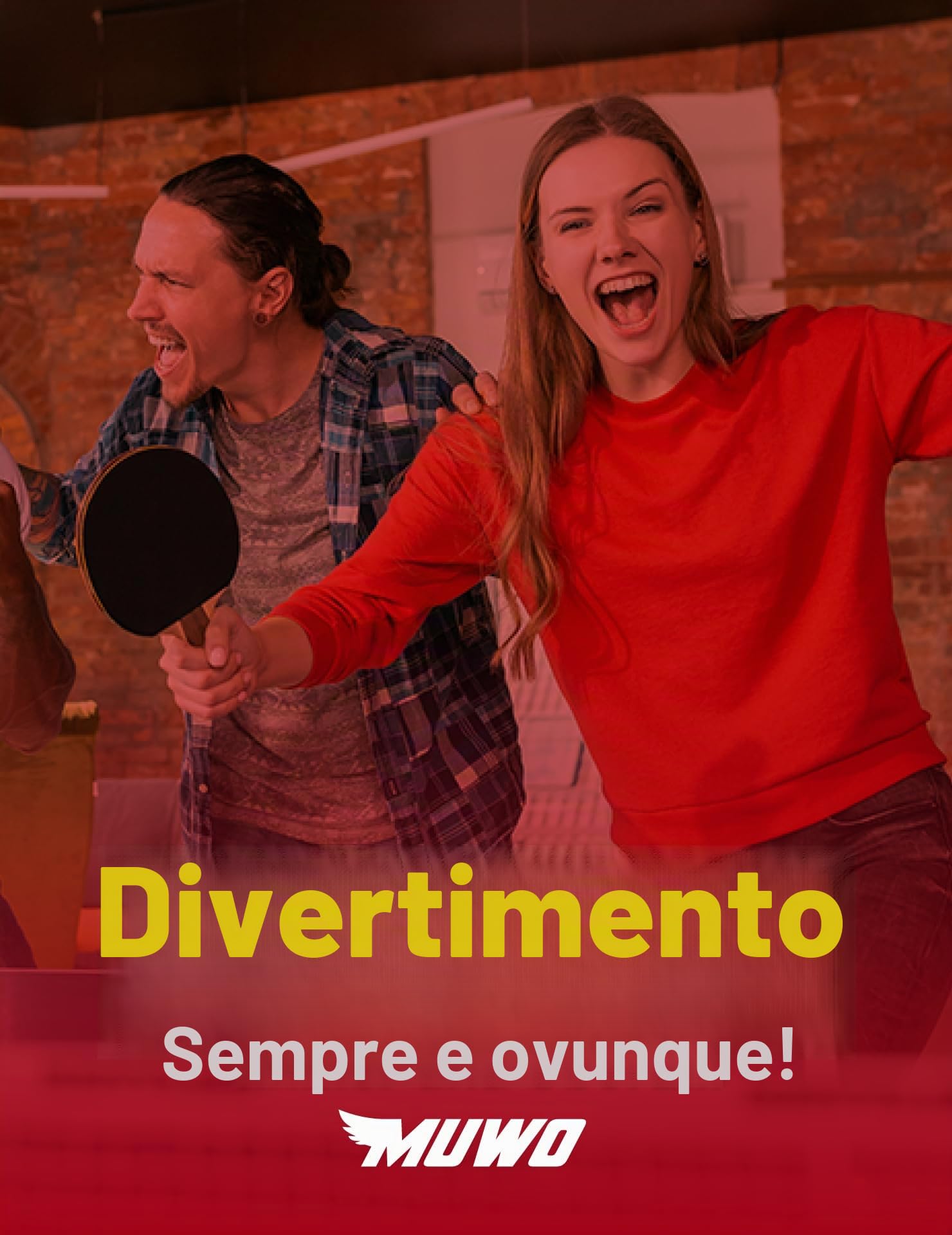 MUWO Mini tavolo pieghevole per interni, struttura in acciaio resistente, compatto, con maniglia per il trasporto, 137 x 76 cm, con rete, due racchette e pallina da ping pong