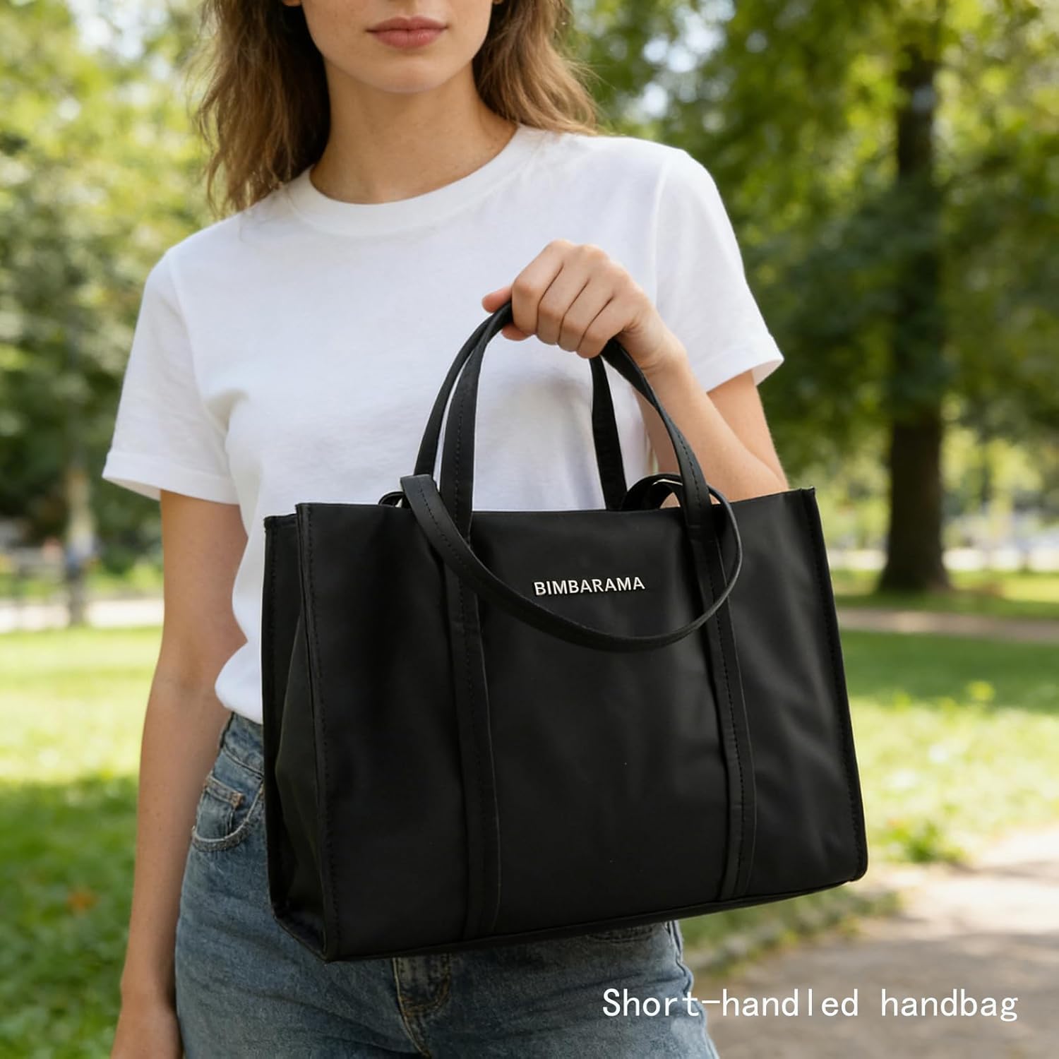 Nylon Tote Bag for Women,Fashion Handbag with Zipper/Button,Work Tote with Compartments,Shoulder Hanbag for Travel | Lightweight Carrying, Shopping Bag