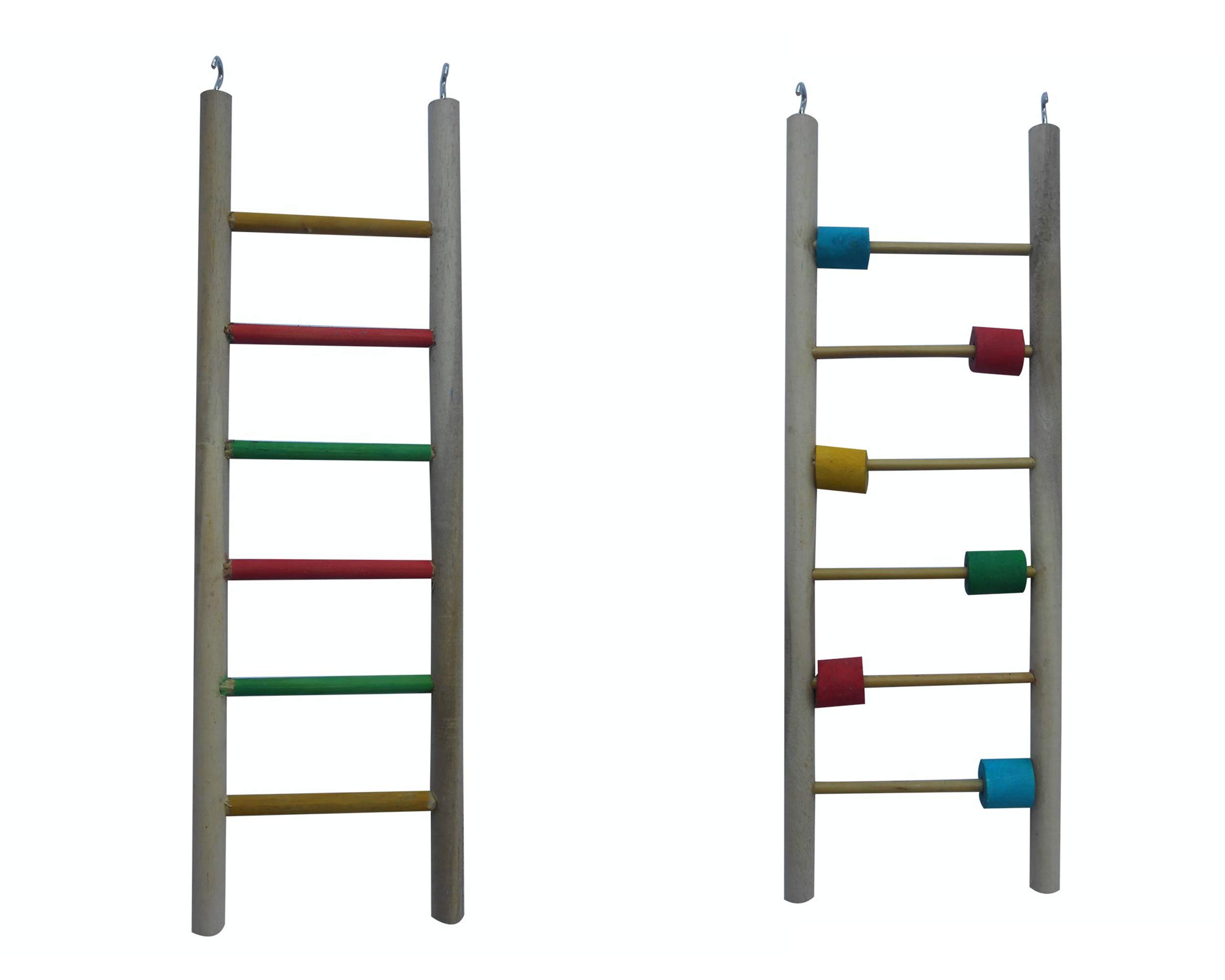 KSK 2Pcs Pet 36cm/14 Inch 6-Steps Wooden Ladder Budgie Finch Canary Bird Parrot Cage Play Toy Exercise Climbing (B08XBKHDSB) Amazon Price History, Amazon Price Tracker