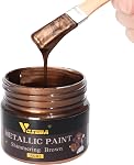VGSEBA Acrylic Paint Metallic Gold and Silver, 200ml Gold Leaf Paint for Art, Painting, Handcrafts, Ideal for Canvas Wood Clay Fabric Craft Supplies, Non Toxic, Non Fading
