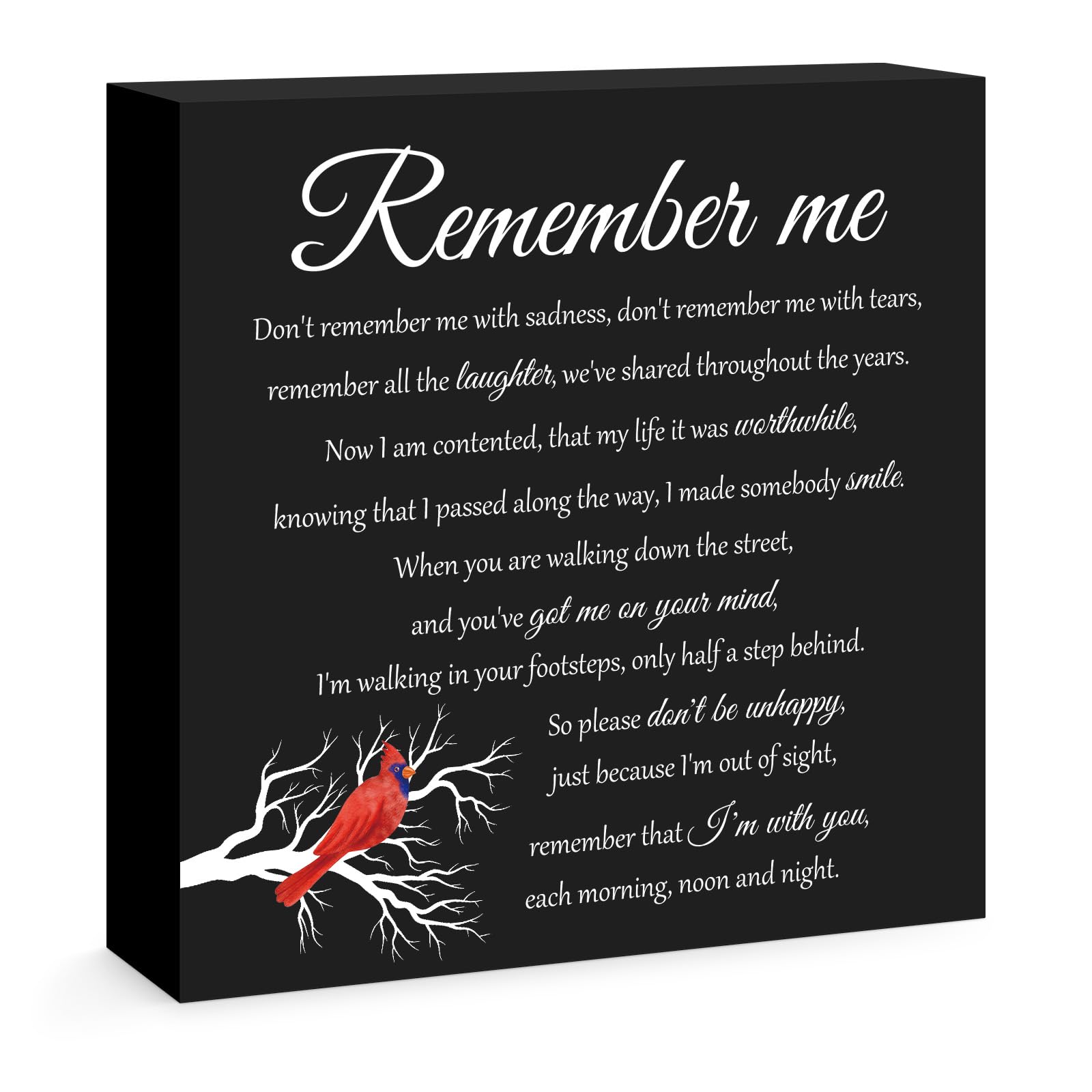 Bereavement Gift Wooden Block Sign Sympathy Memorial Gifts for Loss of Loved One Remembrance Condolence Funeral Grief Keepsake Wood Box Sign Home Table Shelf Desk Decor