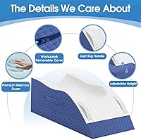 Vista 4 de Almohadas de elevación TranquilRelax para piernas después de cirugía, almohada de cuña de espuma viscoelástica ajustable para lesiones o descanso