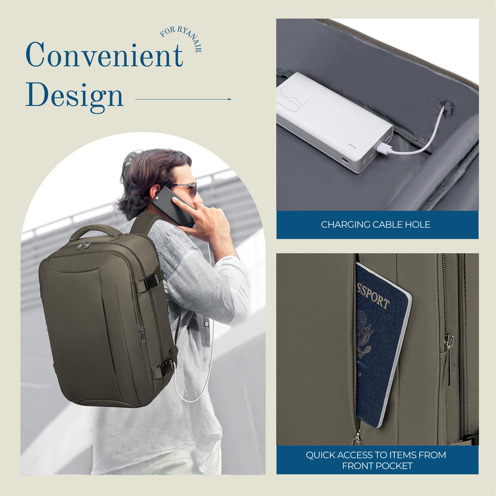 Zaino per Ryanair 40x20x25 Zaino da Viaggio Aereo Bagaglio a Mano Borsa da Cabina Borse Valigia Zaini Casual Unisex per Wizz Air EasyJet Laptop Daypack…