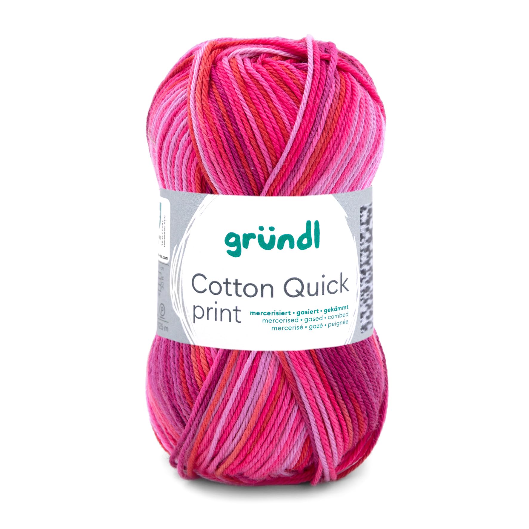 Gründl Yarn, Acrylic, Fuchsia-red-Multicolor, ca. 225 m