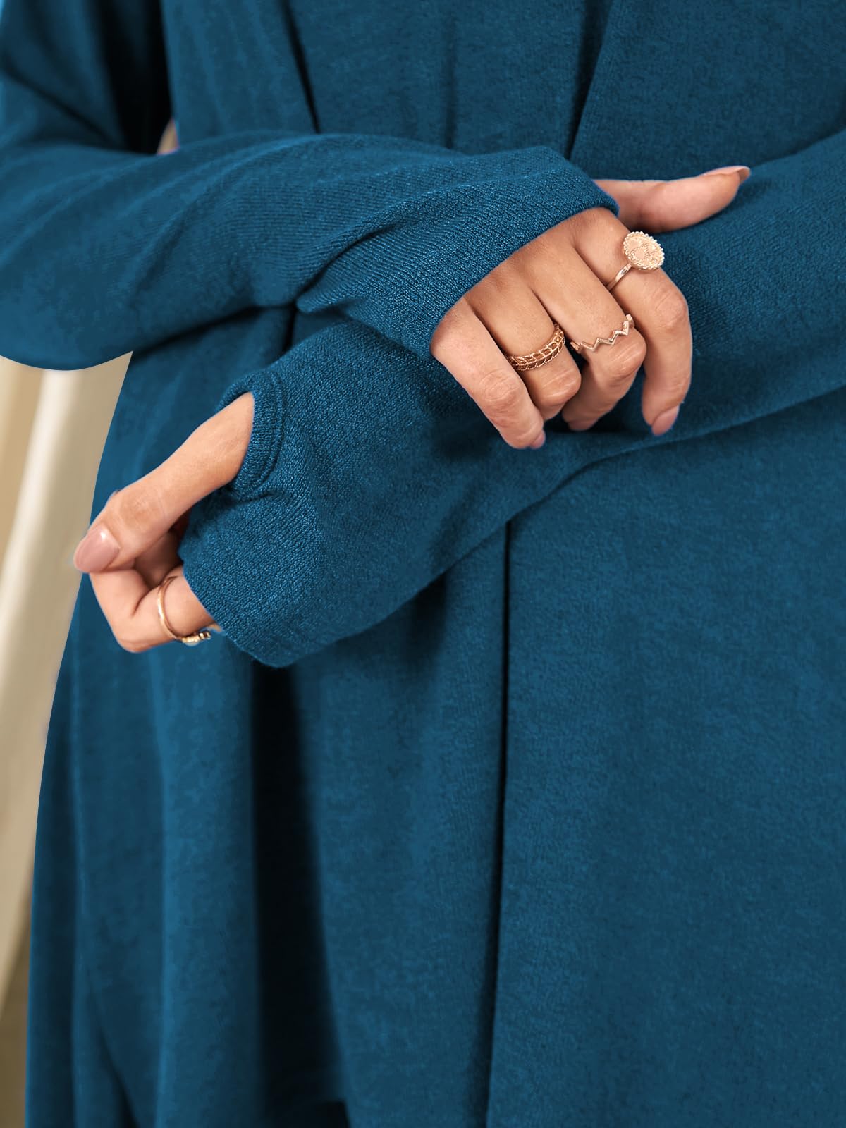 ZANZEA Robe Pull en Maille Fine Oversize Femme Hiver Tunique Longue Grande Taille Robe Sweat Asymetrique
