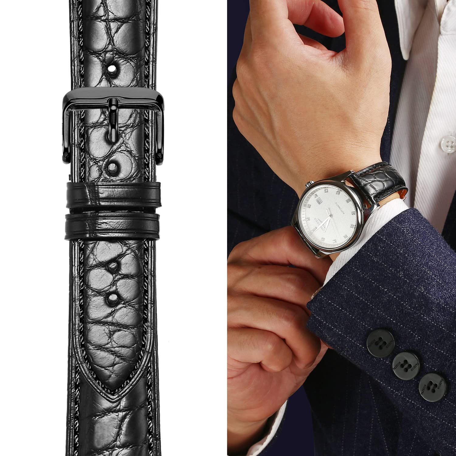 Amazon.com: Moran Alligator Leather Quick Release Watch Band