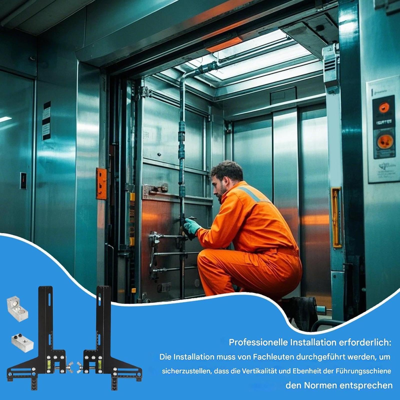 Aligneur de rail en acier - Règle d'étalonnage à course verticale pour une utilisation industrielle - Outil de mesure robuste avec fonction de marquage de position exacte et support de précision