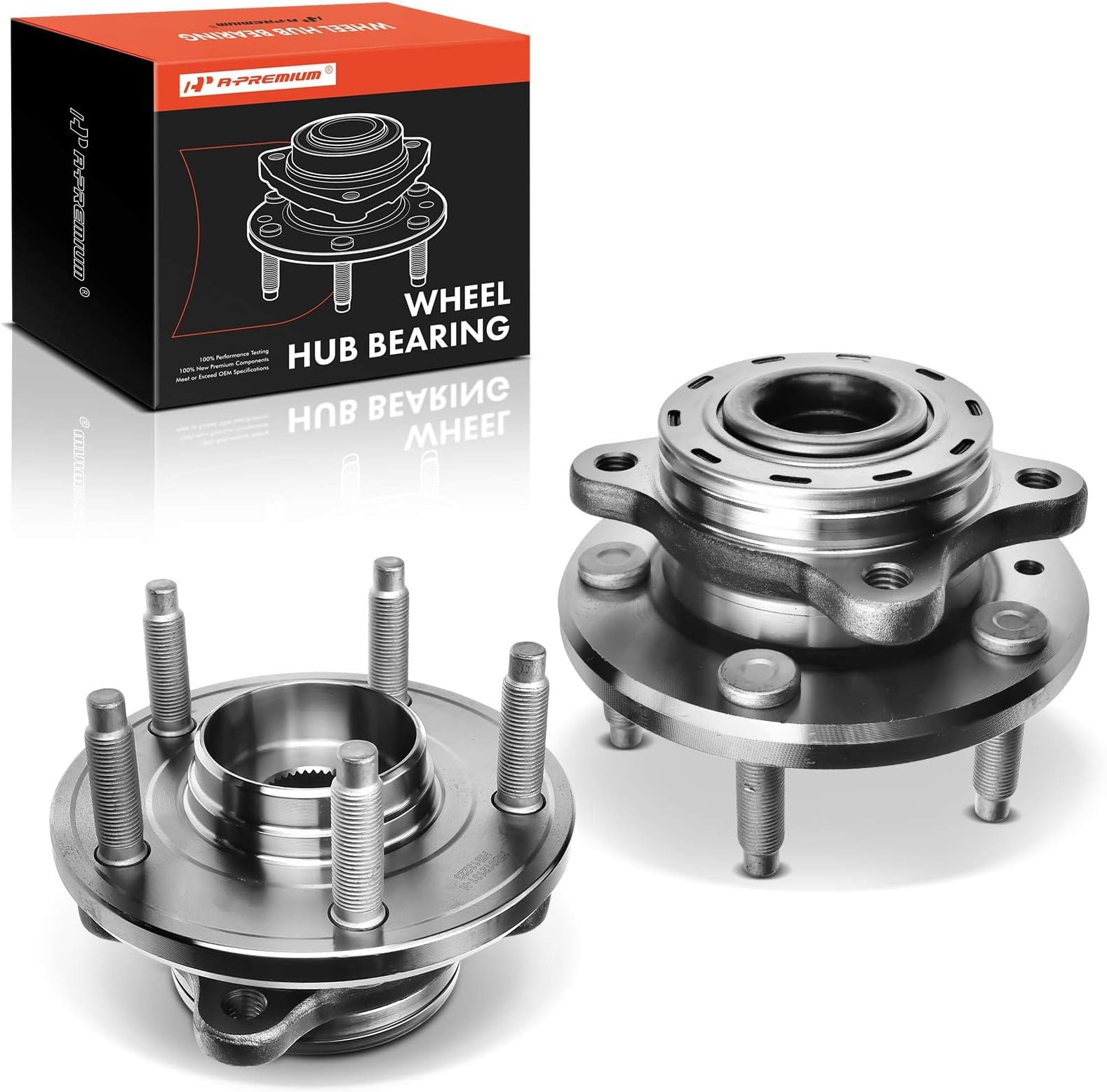 A-Premium 2 x Front Wheel Bearing and Hub Assembly with 5-Lug Compatible with Ford Taurus (X) 2008-2009, Freestyle & Five Hundred 2005-2007, Mercury Sable 2008-2009, Montego 2005-2007