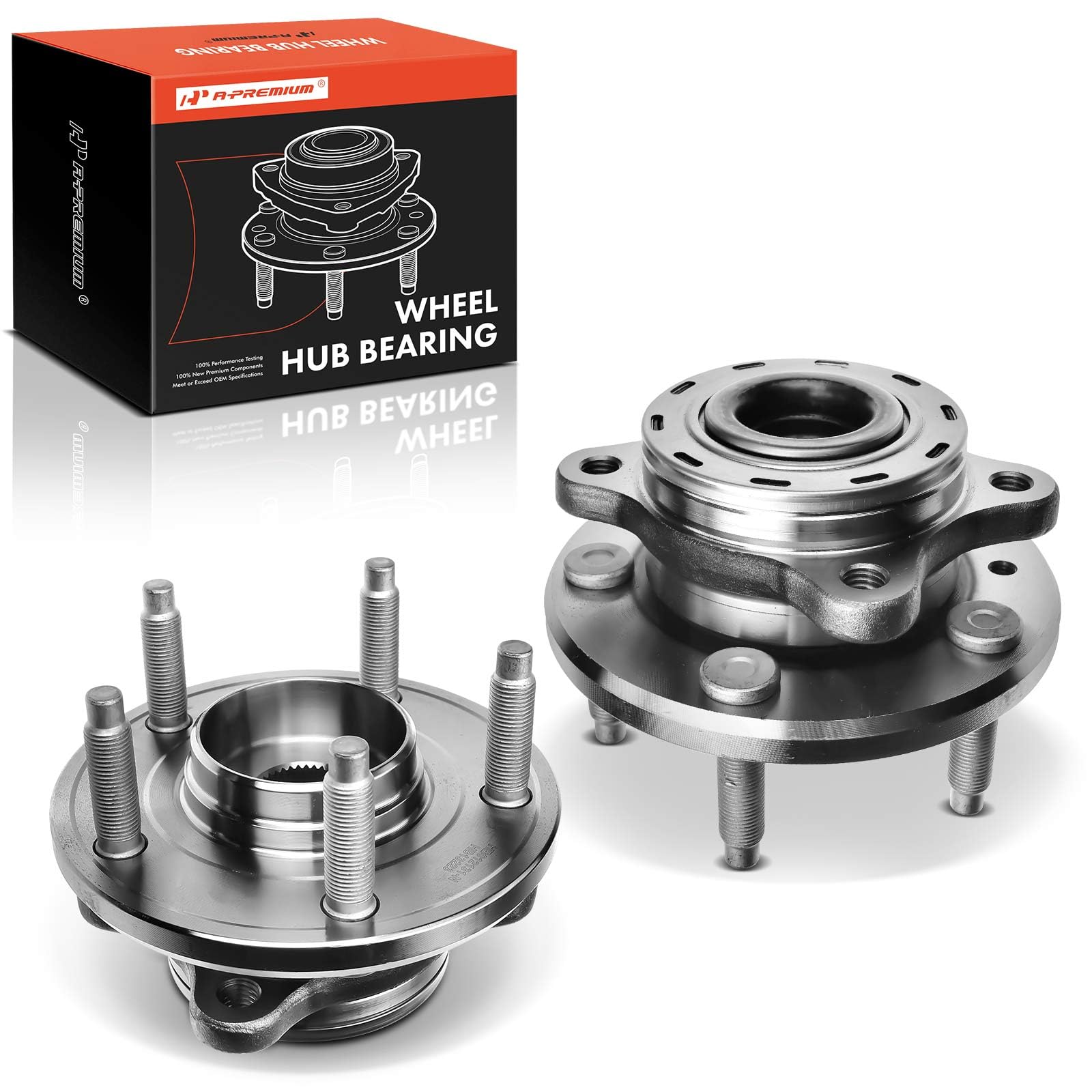 A-Premium 2 x Front Wheel Bearing and Hub Assembly with 5-Lug Compatible with Ford Taurus (X) 2008-2009, Freestyle & Five Hundred 2005-2007, Mercury Sable 2008-2009, Montego 2005-2007