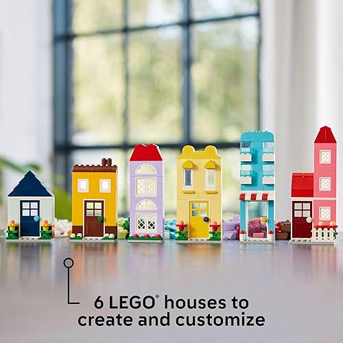 Miniatura 2 de LEGO Classic Creative Houses Juego de construcción de ladrillo para niños, regalo de casa de juguetes con accesorios y casas de muñecas, juguete