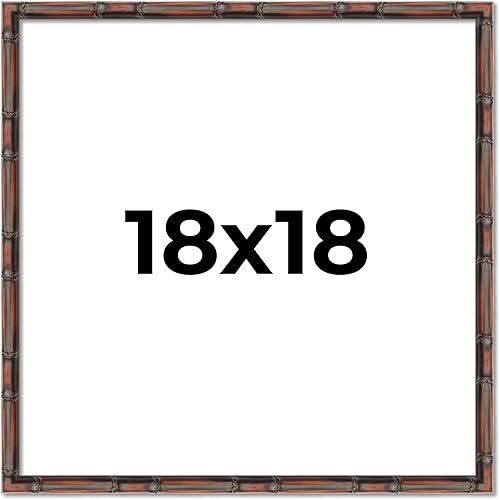 18x18 Brown Bamboo Real Wood Picture Frame Width 0.75 Inches  Interior Frame Depth 0.5 Inches  Bornea Bamboo Photo Frame Complete with UV Acrylic,