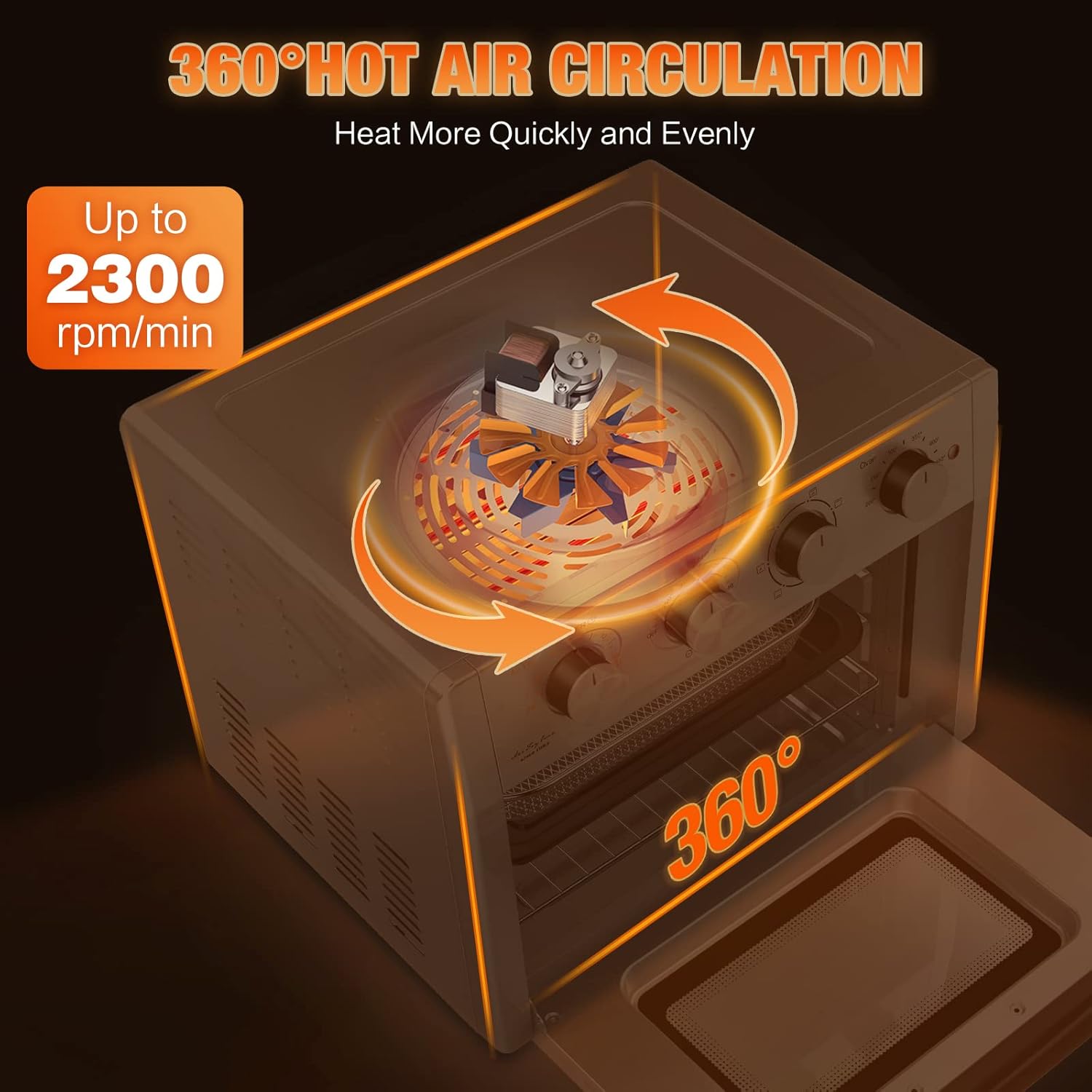 Buy WEESTA Air Fryer Toaster Oven Combo, 24 QT Large Air Fryer, 7in1