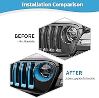 Vista 3 de RT-TCZ para Wrangler JL Rejilla de malla frontal inserto de parrilla faro luz de cubierta para Jeep Wrangler JL JLU 2018-2022 Accesorios exteriores