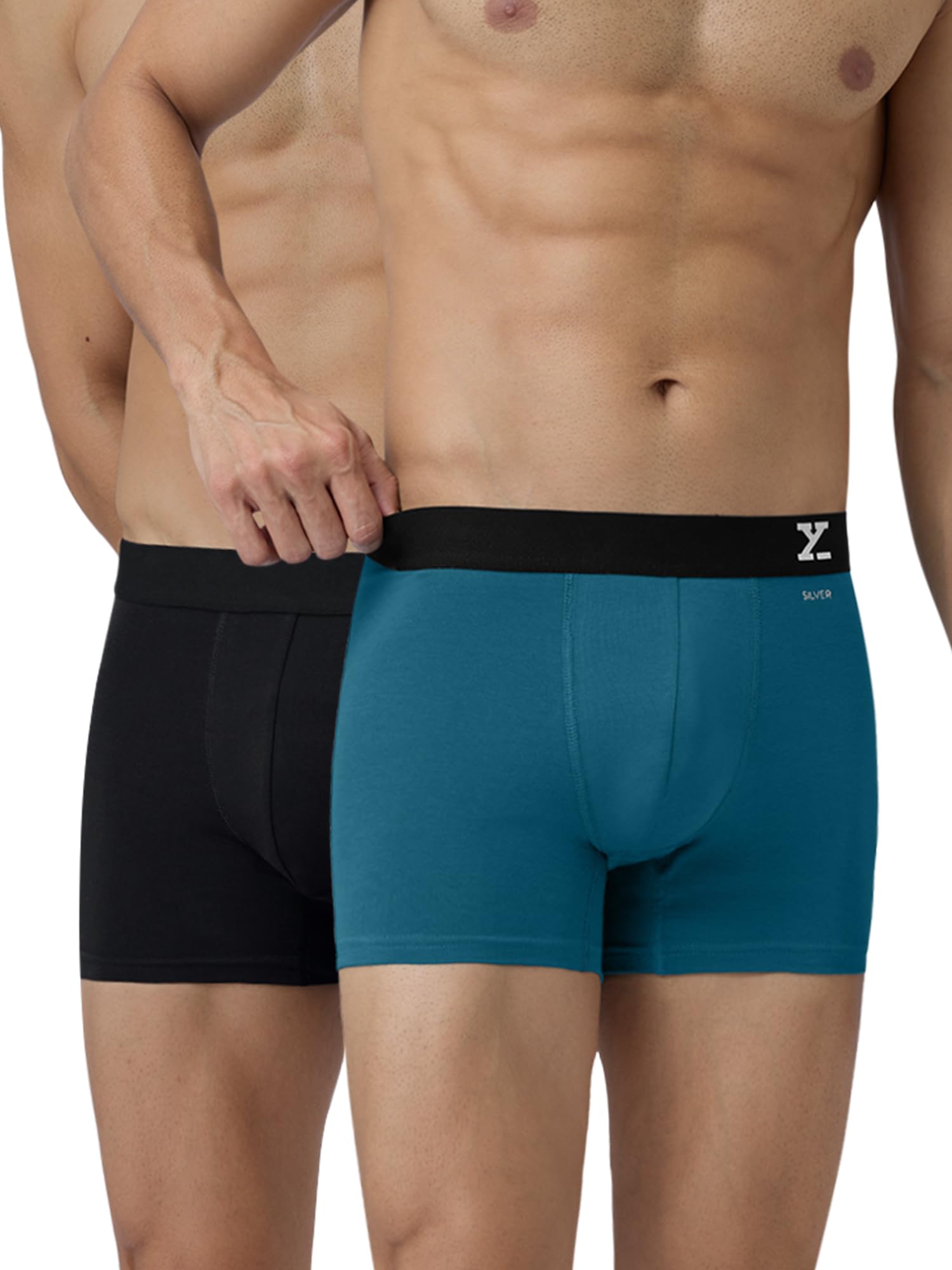 XYXX Men's Aero Super Combed Cotton Regular Fit Solid Antimicrobial Trunks with No Marks Waistband (Pack of 2)