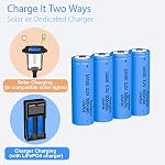 3.2V 14430 Solar Light Batteries 4/5AA for Outdoor Solar Lights Flashlight etc (4PCS) (3.2V 14430)