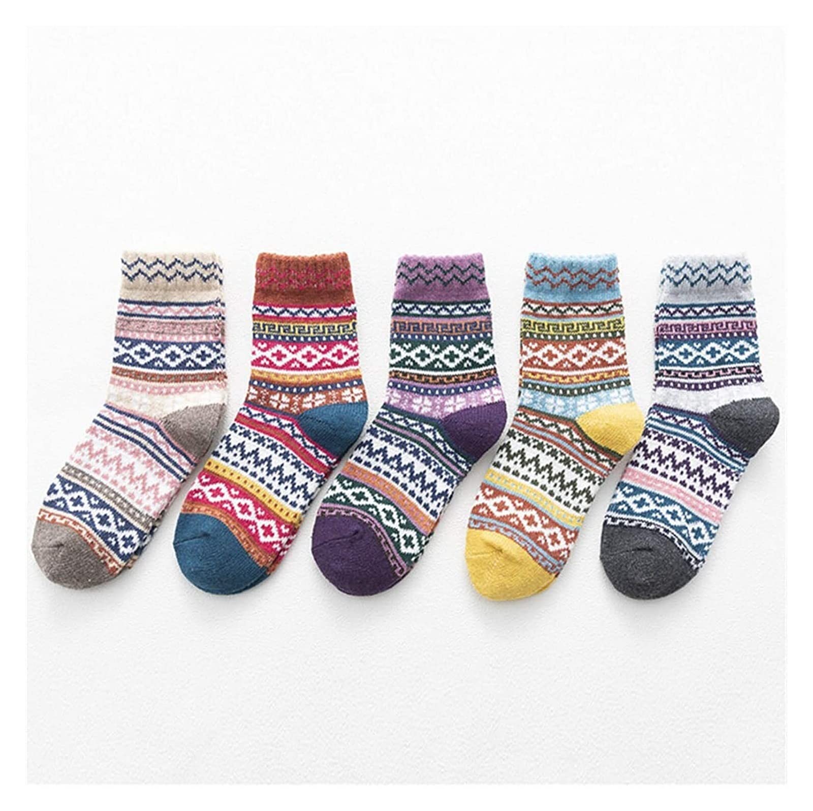 Calzini Termici Calze Invernali 5 Paia Di Calzini Invernali Da Donna Calzini Da Regalo Caldi Per Le Donne Calzini Da Equipaggio Casual Vintage Calzini