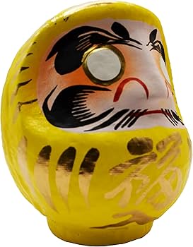 Amazon.co.jp: 高崎だるま 黄 11×10×9 福入 財運 名誉 幸運 赤顔 達磨