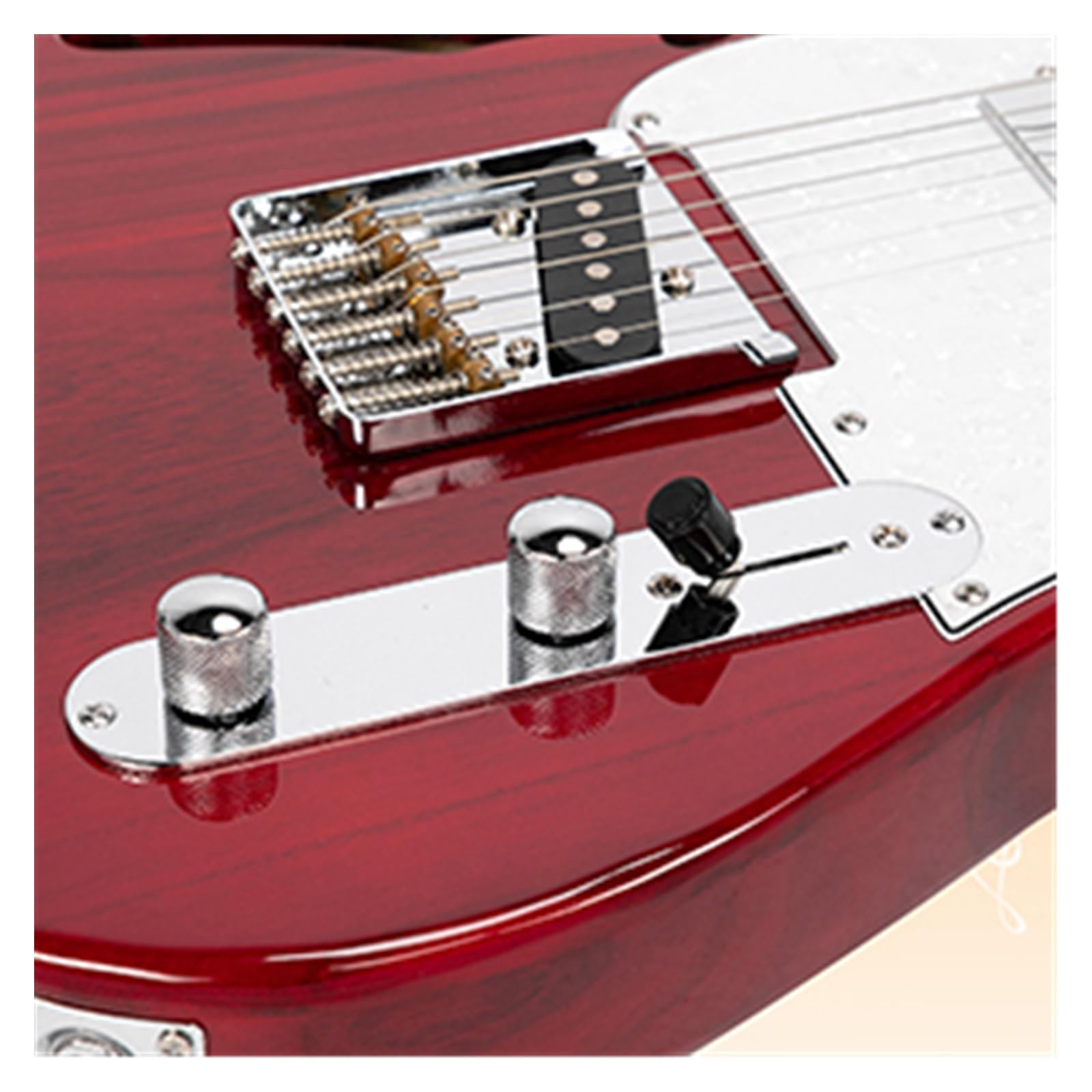 39 Calowa Gitara Elektryczna Semi Hollow Odpowiednia Dla Miłośników Muzyki Przezroczysty Bordowy