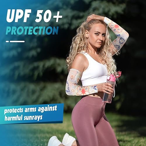 Miniatura 7 de 8 pares de mangas de jardinería deportivas mandalas para mujeres y hombres, protección solar UV, mangas de enfriamiento, protección de brazo para