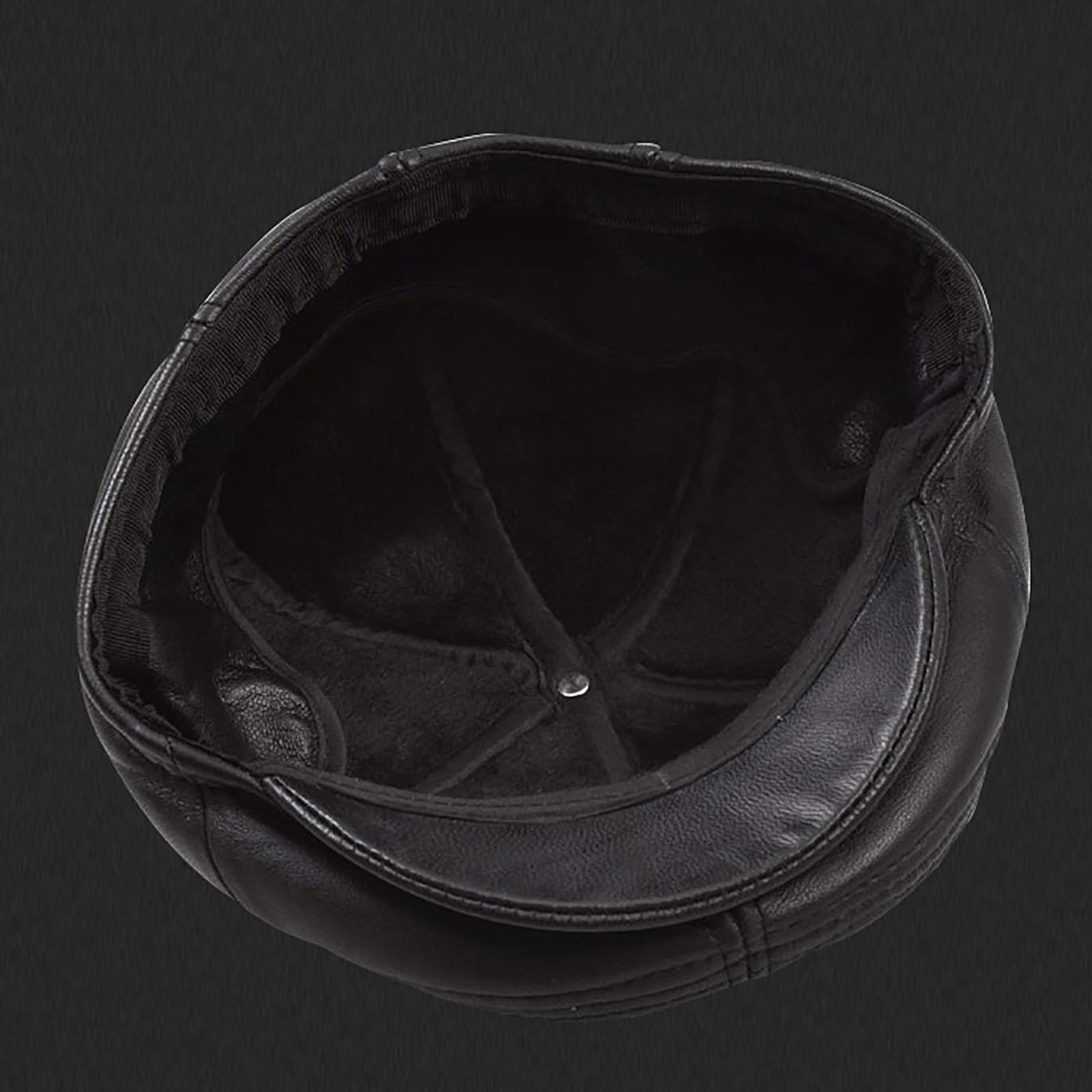 Beanie męska czapka skórzana, zimowa ośmiokątna czapka retro, czapka beretowa, męski płaski kapelusz