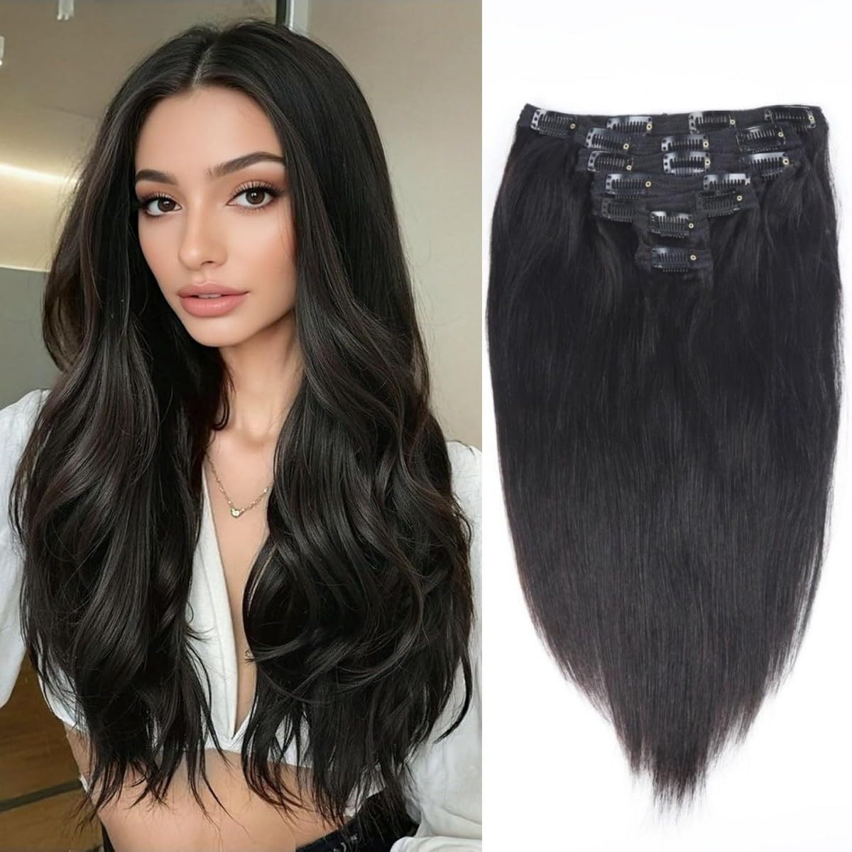 Unipearl 100% Remy Human Hair Clip in Extensions