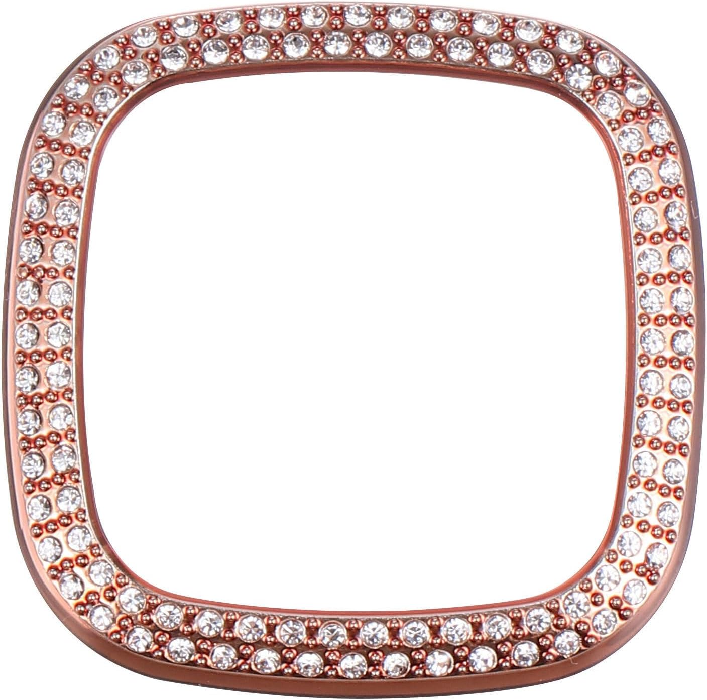 BESPORTBLE Smart Watch Protective Case for Sense Full-Cover Electroplated Rose Gold Shell with Dual Row Crystals Scratch-Resistant Accessory Replacement for Women and Men