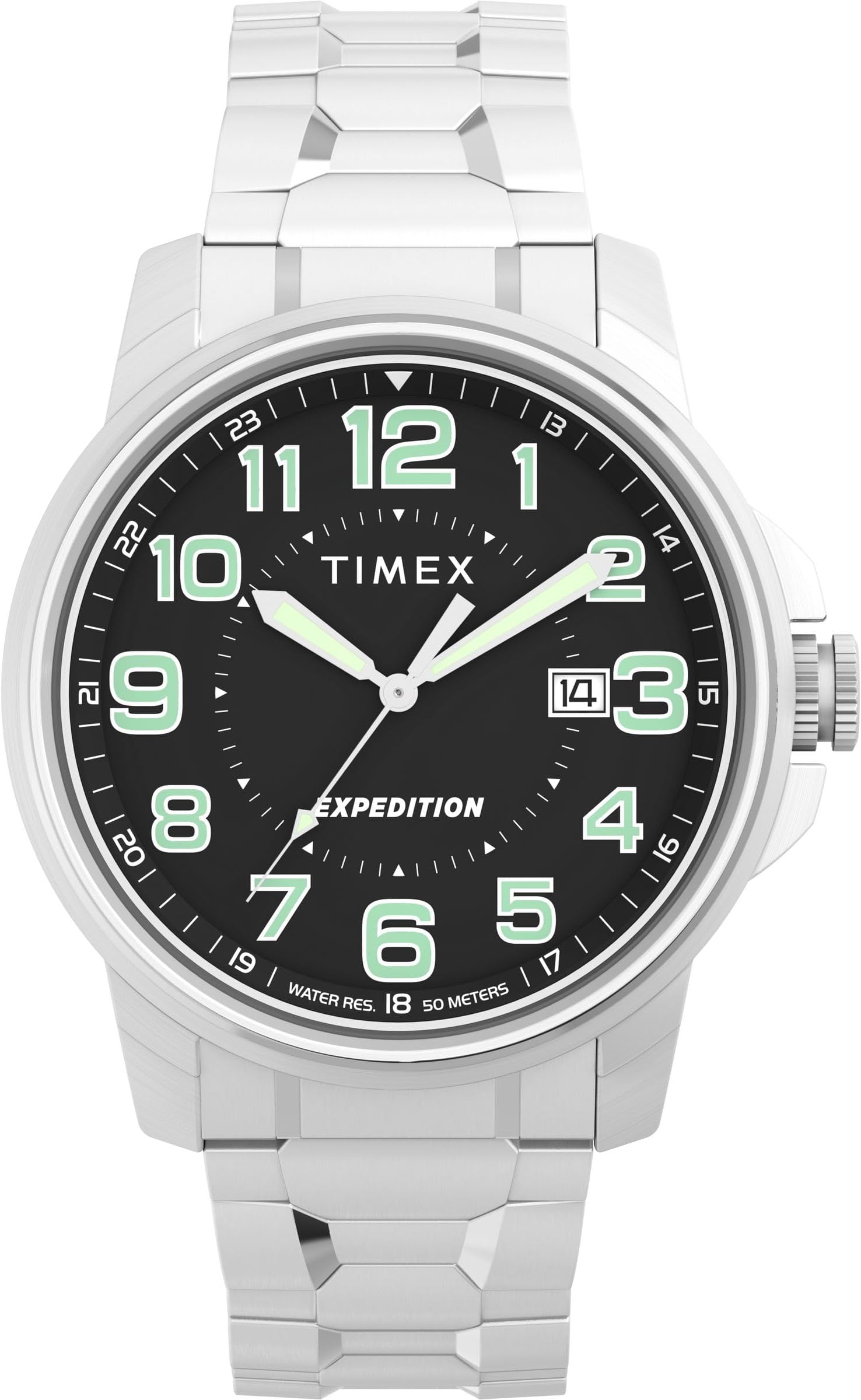 Timex Men's Expedition Field 40 mm Watch - Stainless Steel Expansion Band Black Dial IP Steel Case TW4B31300