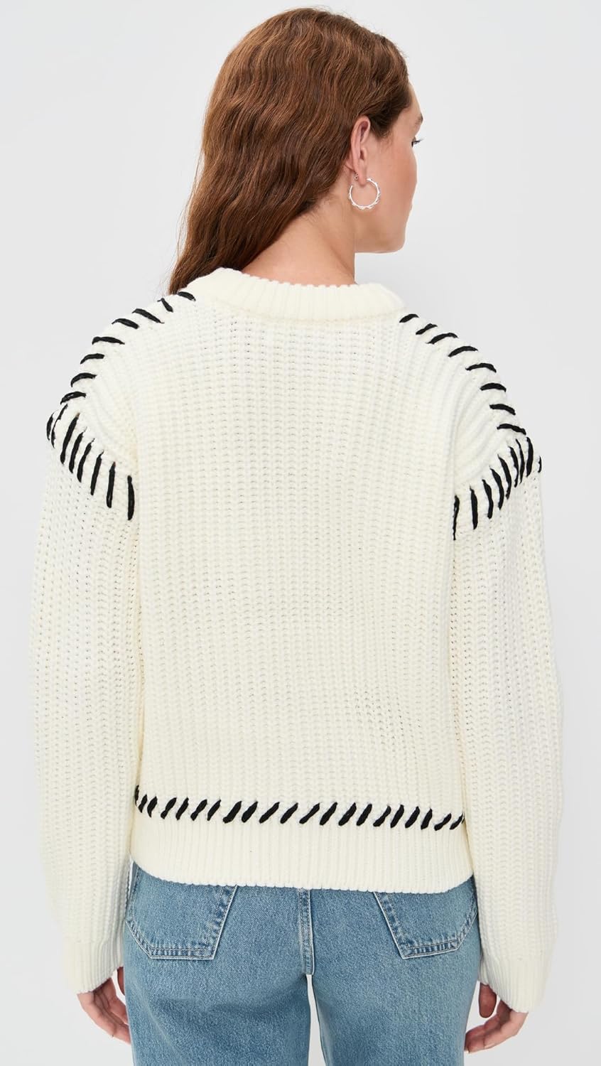 English Factory Women's Stitch Detailed Chunky Crew Neck Sweater - Image 4