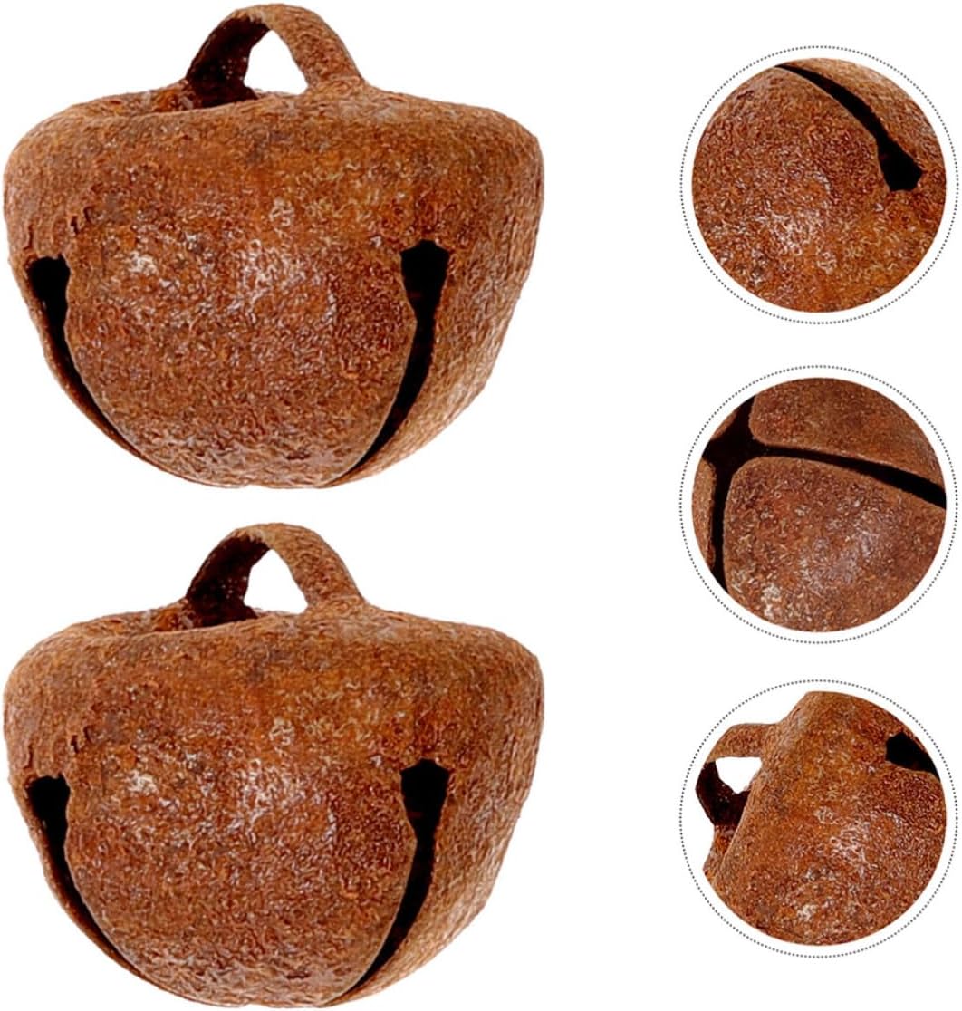 50 Pcs Rusty Jingle Bells Iron Christmas Tree Ornament