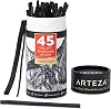 ARTEZA Willow Charcoal Sticks, Set of 45, Assorted Thin, Medium, and Thick Sketching Charcoal