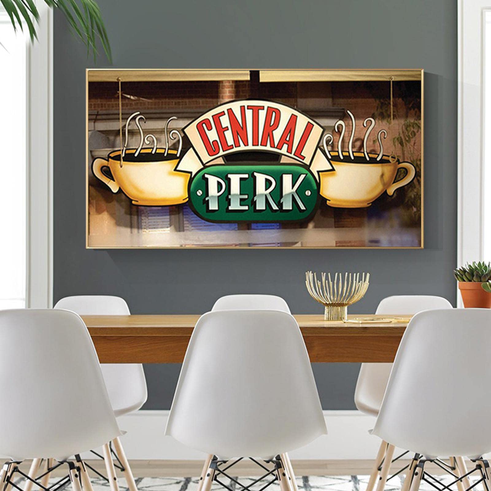 Yooyu Arredamento Camera da Letto Central Perk Cafe Friends Serie TV Poster e Stampe Quadri scandinavi per la Decorazione del Soggiorno Cornice Interna 30x60cm