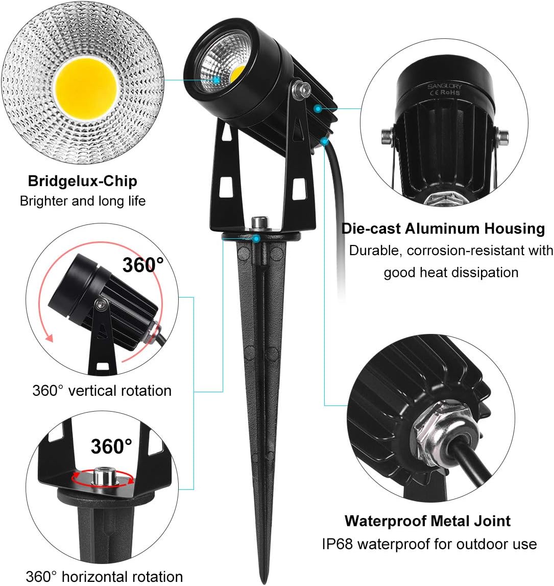 Flash Sale SanGlory 12V Landscape Lights Outdoor Landscaping Lights Warm White Landscape Lighting Extended Spotlights for Yard Walkway Garage Pool Driveway Patio Weekly Top Sale SanGlory 12V Landscape Lights Outdoor Landscaping Lights Warm White Landscape Lighting Extended Spotlights for Yard Walkway Garage Pool Driveway Patio