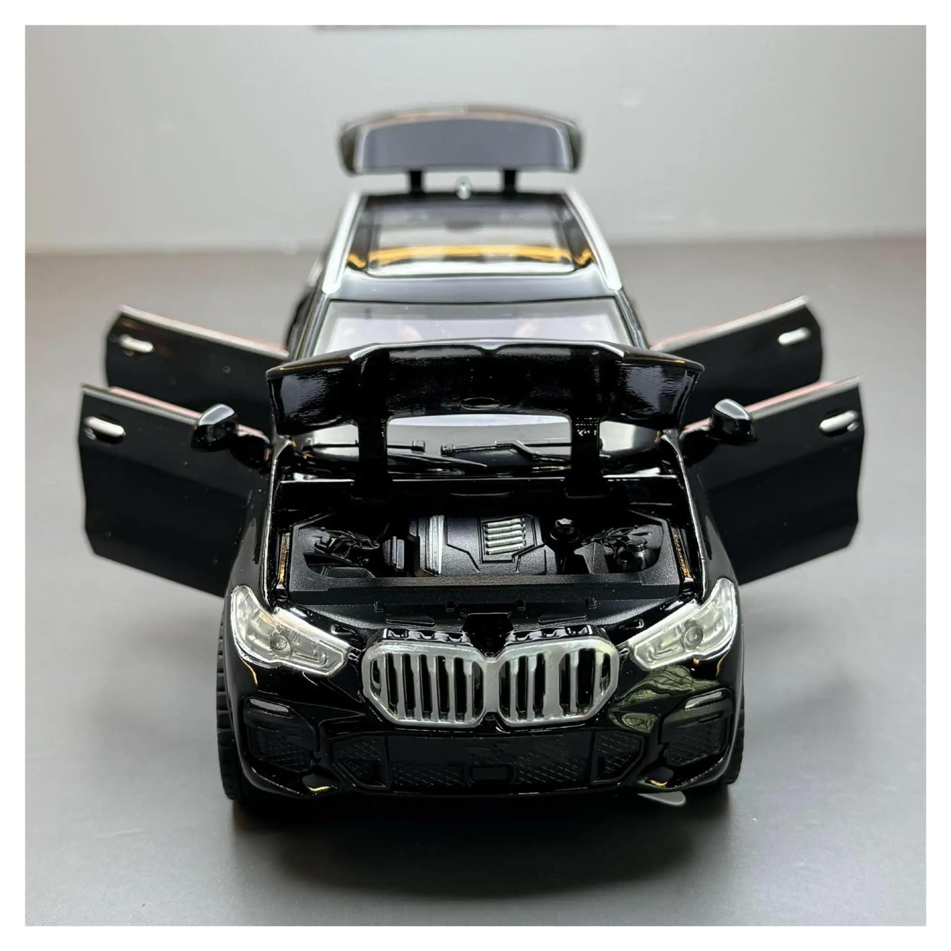 Modellino Diecast Modellismo da Collezione Auto 1:32 Per BMW X5 SUV Modellino In Lega Pressofusa Per Auto Con Decorazioni A Scomparsa(Nero)