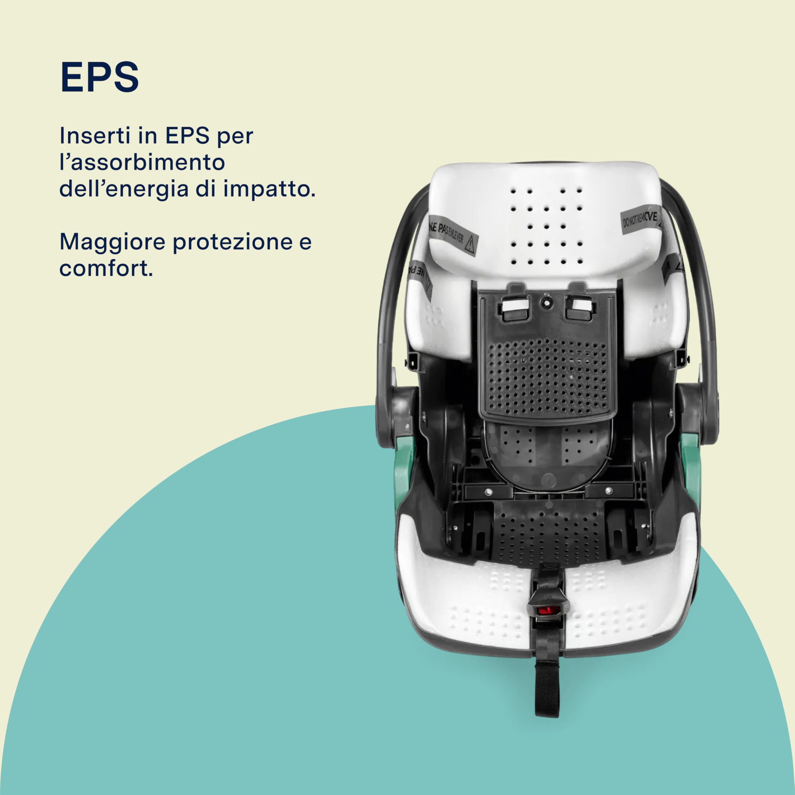 PEG Primo Viaggio Lounge - Seggiolino Auto Neonato Reclinabile ISOFIX (40-87 cm), 0-15 mesi, 0-13 kg, Capottina UPF 50+, Seduta Imbottita, Protezioni Laterali, Compatibile con Passeggini, Onyx