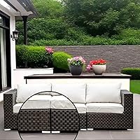 Vista 7 de 1.06 Inch Height Patio Furniture Risers l Shape Rubber Outdoor Couch Sofa Legs Feet Replacement Set with Screws 4 Pcs