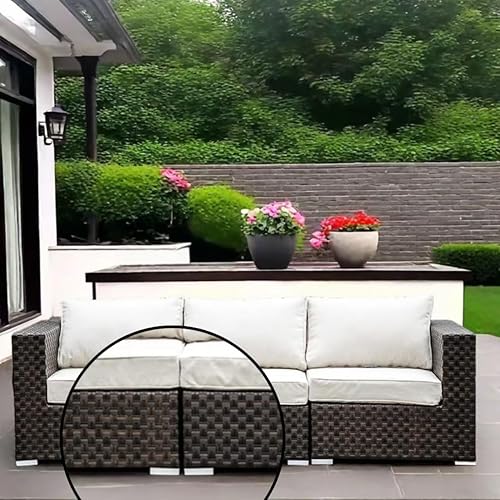 Miniatura 7 de Elevadores de muebles de patio de 1.06 pulgadas de altura, en forma de L, de goma, para exteriores, sofá, patas de repuesto con tornillos, 4 piezas