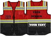 Vista 17 de Chaleco de seguridad reflectante de malla con logotipo personalizado con cremallera Chaleco de alta visibilidad para construcción al aire libre Ropa