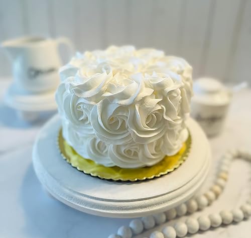 Miniatura 3 de Pastel falso de roseta blanca hecho a mano por Dezicakes- Pastel falso - Pastel artificial