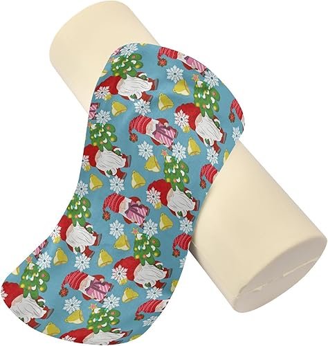 Miniatura 6 de Winter Gnomes Christmas Trees Bells Bolster Pillow Insert Neck Roll Pillow Memory Foam Soft Round Pillow Cylinder Pillows Couch Cervical