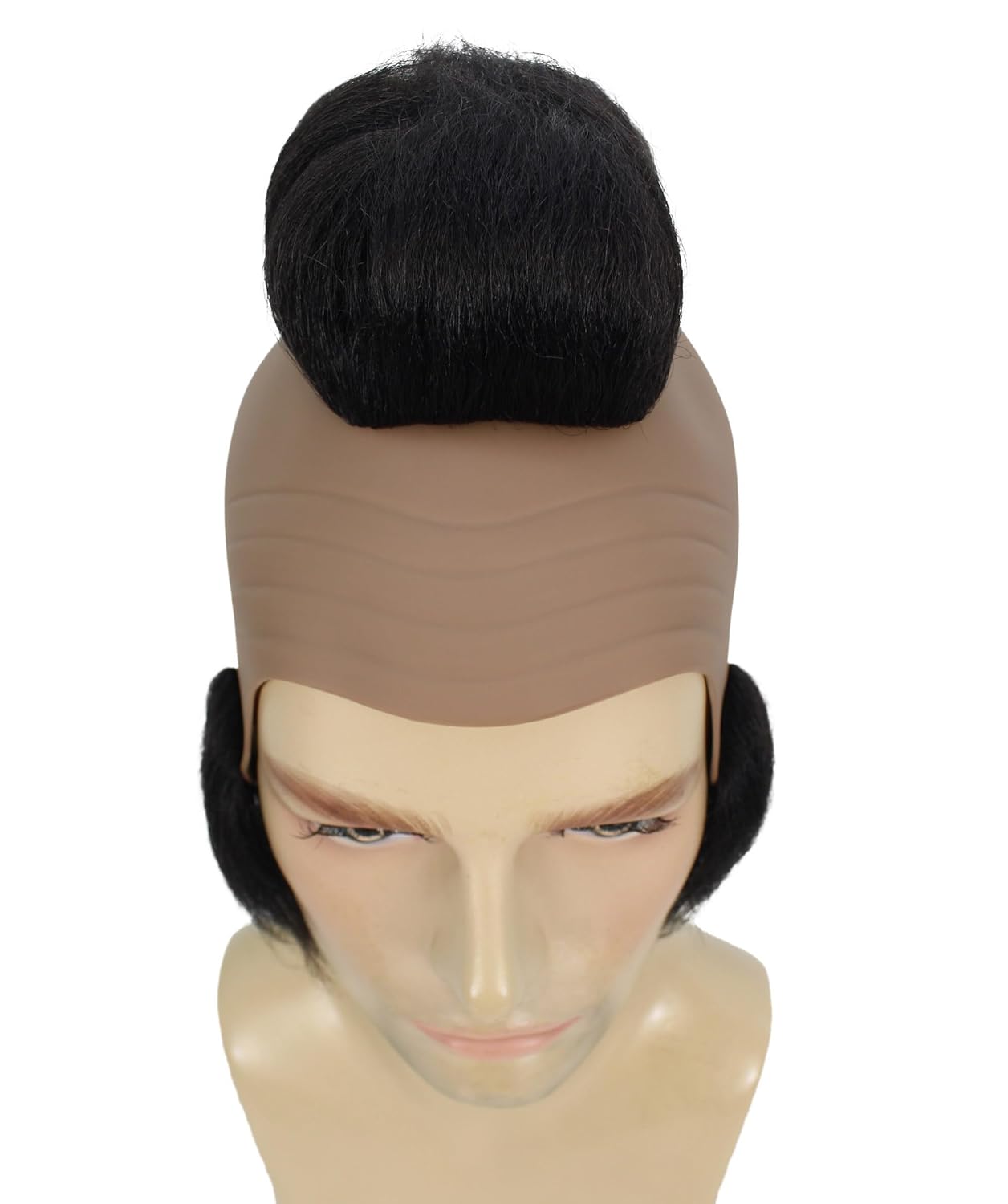 HPO Adult Men’s Tough Black Guy T Mohawk Wig, Perfect for Halloween, Flame-retardant Synthetic Fiber (Black)