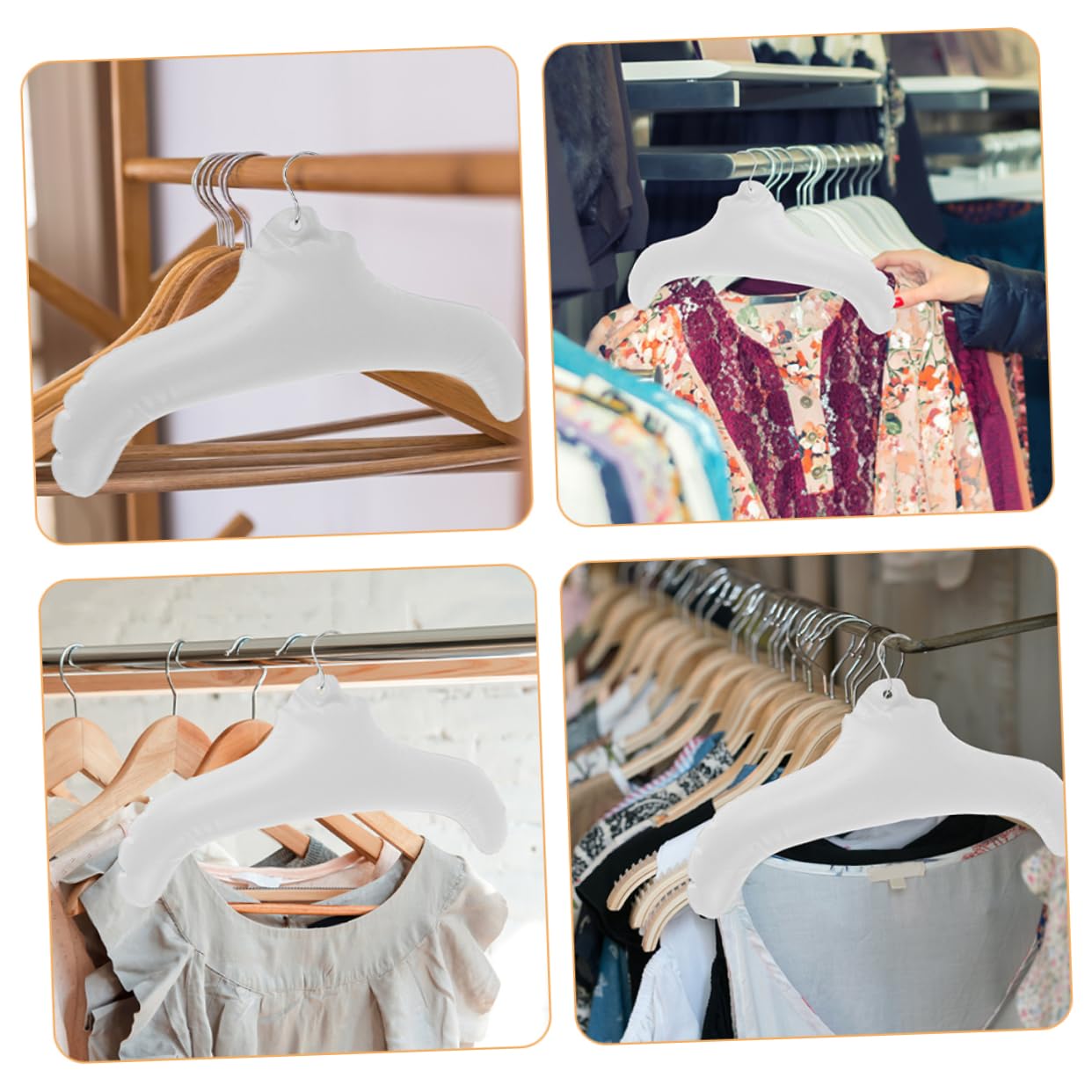 Alipis 8pezzi Hangers Gonfiabili Da Viaggio Appendini Pratici Per Abbigliamento Per Risparmiare Valigia e Armadio Per Bagni e Camere Da
