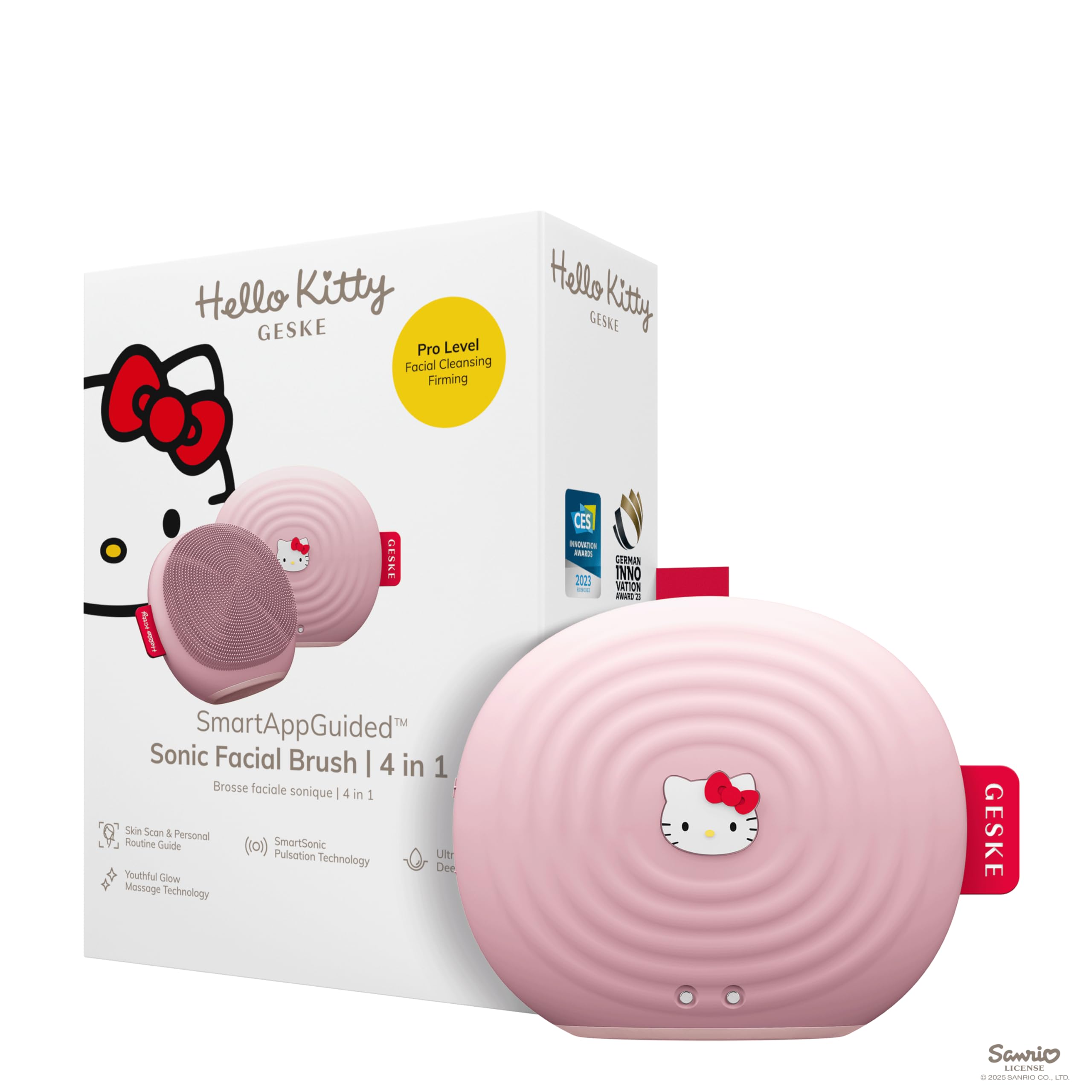 GESKE Hello Kitty Titreşimli 4 Mod 1 Arada Yüz Temizleme ve Masaj Cihazı (Pink) PEMBE