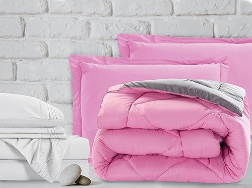 Vista 2 de Elegant Comfort Juego de sábanas y edredón de 7 piezas, tamaño individual XL, de 1500 hilos, súper acogedor, resistente a las arrugas y a